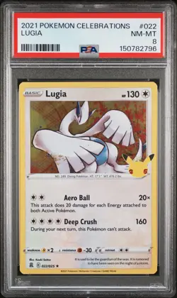 2021 POKEMON CELEBRATIONS #022 LUGIA PSA 8 - Image 1