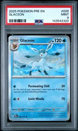 2025 POKEMON PRE EN-PRISMATIC EVOLUTIONS #025 GLACEON PSA 9 - Image 1
