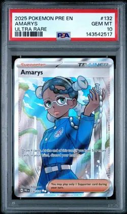 2025 POKEMON PRE EN-PRISMATIC EVOLUTIONS ULTRA RARE #132 AMARYS PSA 10 - Image 1