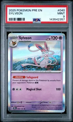2025 POKEMON PRE EN-PRISMATIC EVOLUTIONS #040 SYLVEON PSA 9 - Image 1