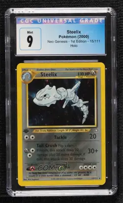 Steelix Holo 1st Ed. Pokemon Neo Genesis CGC 9 Mint 2000 - Image 1