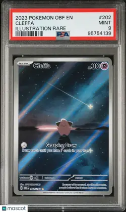 2023 Pokemon Obf EN-Obsidian Flames Cleffa Illustration Rare PSA 9 #202 - Image 1