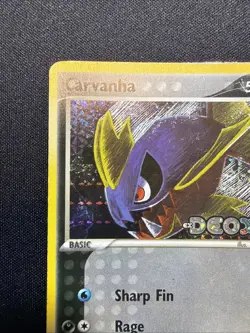 Pokemon Carvanha Deoxys 56/107 Reverse Holo Stamped 2005 Crease - Image 4
