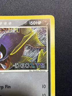 Pokemon Carvanha Deoxys 56/107 Reverse Holo Stamped 2005 Crease - Image 5