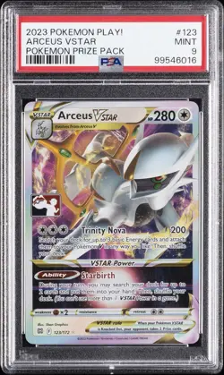 2023 POKEMON PLAY! POKEMON PRIZE PACK #123 ARCEUS VSTAR PSA 9 - Image 1