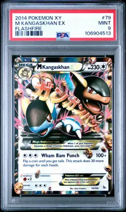 2014 POKEMON XY FLASHFIRE #79 M KANGASKHAN EX PSA 9 - Image 1