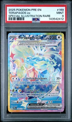 2025 POKEMON PRE EN-PRISMATIC EVOLUTIONS #169 TERAPAGOS EX PSA 9 - Image 1