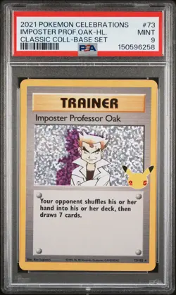 2021 POKEMON CELEBRATIONS CLASSIC COLLECTION IMPOSTER PROFESSOR OAK-HOLO PSA 9 - Image 1