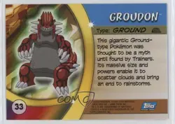 Groudon Topps Pokemon Advanced Challenge #33 2004 - Image 2