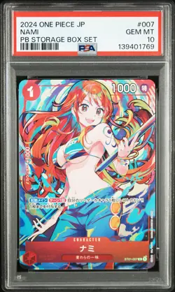 2024 ONE PIECE JAPANESE PREMIUM BOOSTER STORAGE BOX SET #007 NAMI PSA 10 - Image 1