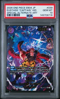 2026 ONE PIECE JPN EB04-SPECIAL ALTERNATE ART #039 EUSTASS "CAPTAIN" KID PSA 10 - Image 1