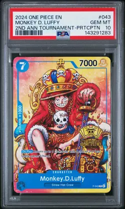 2024 ONE PIECE PROMOS 2ND ANV TOURNAMENT-PARTICIPATION MONKEY D. LUFFY PSA 10 - Image 1