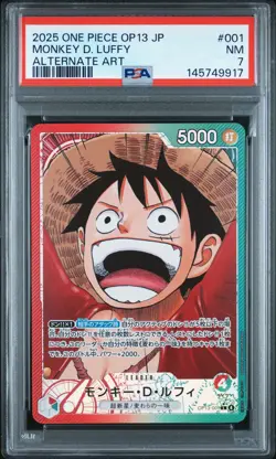 2025 ONE PIECE JPN OP13-CARRYING ON HIS WILL ALTERNATE ART MONKEY D. LUFFY PSA 7 - Image 1