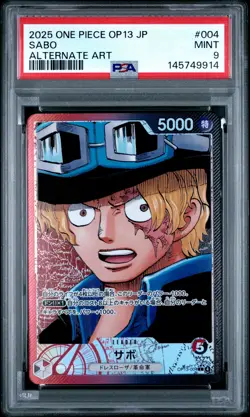 2025 ONE PIECE JPN OP13-CARRYING ON HIS WILL ALTERNATE ART #004 SABO PSA 9 - Image 1