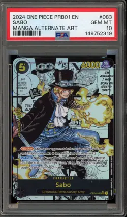 One Piece CCG Sabo PRB01 Manga Alternate Art OP04-083 PSA 10 Gem Mint - Image 1