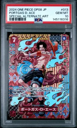 2024 ONE PIECE JPN OP08-TWO LEGENDS SPECIAL ALTERNATE ART PORTGAS D. ACE PSA 10 - Image 1