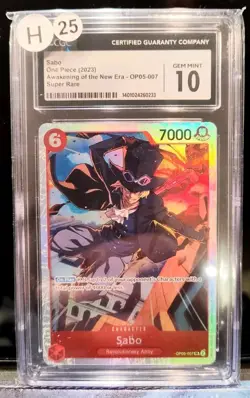 CGC 10 Sabo OP05-007 SR One Piece Awakening Of The New Era 2023 Gem Mint - Image 3