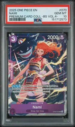 2025 ONE PIECE PREMIUM COLLECTION BEST SELECTION VOL.4 #070 NAMI PSA 10 - Image 1
