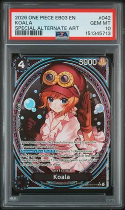 2026 ONE PIECE EB03-ONE PIECE HEROINES EDITION SPECIAL ALT ART #042 KOALA PSA 10 - Image 1