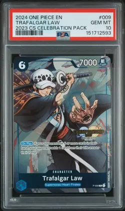 2024 ONE PIECE CHAMPIONSHIP 2023 CELEBRATION PACK #009 TRAFALGAR LAW PSA 10 - Image 1