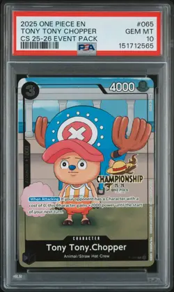 2025 ONE PIECE CHAMPIONSHIP 2025-26 EVENT PACK #065 TONY TONY CHOPPER PSA 10 - Image 1