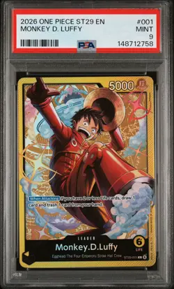 2026 ONE PIECE STARTER DECK ST29-EGGHEAD #001 MONKEY D. LUFFY PSA 9 - Image 1
