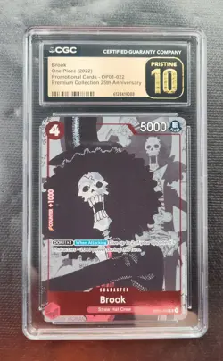 2022 One Piece Brook OP01-022 Prem. Collec. 25th Anniv. Alt Art CGC 10 Pristine - Image 2
