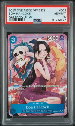 2025 ONE PIECE OP13-CARRYING ON HIS WILL ALTERNATE ART #051 BOA HANCOCK PSA 10 - Image 1