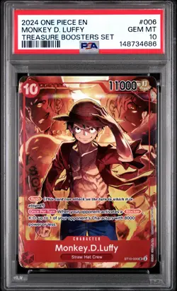 2024 ONE PIECE PROMOS TREASURE BOOSTERS SET #006 MONKEY D. LUFFY PSA 10 - Image 1
