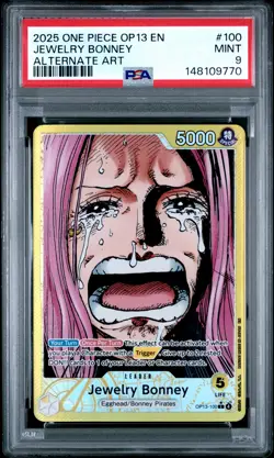 2025 ONE PIECE OP13-CARRYING ON HIS WILL ALTERNATE ART #100 JEWELRY BONNEY PSA 9 - Image 1
