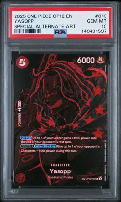 2025 One Piece OP12 EN Yasopp Special Illustration Rare #013 PSA 10 GEM MINT - Image 1