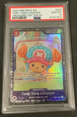 Tony Tony Chopper One Piece 2024 Treasure Cup Top 64 Promo English #006 PSA 10 - Image 1