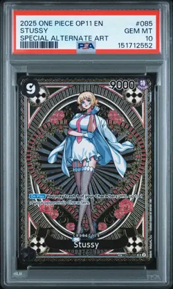 2025 ONE PIECE OP11-A FIST OF DIVINE SPEED SPECIAL ALTERNATE ART STUSSY PSA 10 - Image 1