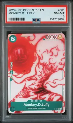 2024 ONE PIECE STARTER DECK ST16-GREEN UTA #061 MONKEY D. LUFFY PSA 8 - Image 1
