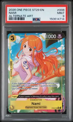 2026 ONE PIECE STARTER DECK ST29-EGGHEAD ALTERNATE ART #008 NAMI PSA 9 - Image 1