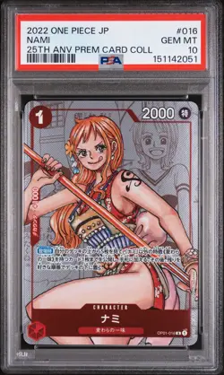 2022 ONE PIECE JPN 25TH ANNIVERSARY PREMIUM COLLECTION #016 NAMI PSA 10 - Image 1