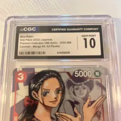 2022 ONE PIECE PREM COLL 25TH ANV JPN MANGA ALT ART #ST01-008 NICO ROBIN CGC 10 - Image 2