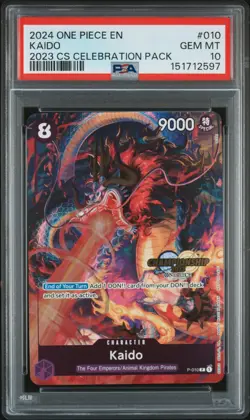2024 ONE PIECE CHAMPIONSHIP 2023 CELEBRATION PACK #010 KAIDO PSA 10 - Image 1
