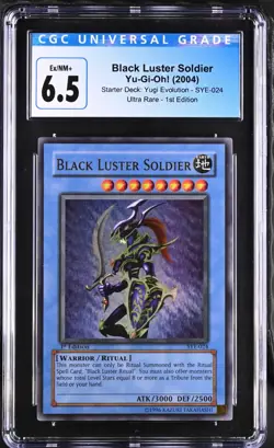CGC Graded 6.5 Black Luster Soldier SYE-024 Yugi 1st Edition Yu-Gi-Oh! Card - Image 1
