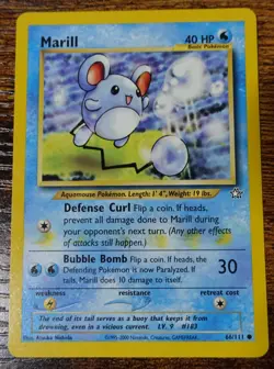 Marill 66/111 Additional Yellow Ink Error Misprint Neo Genesis Pokemon Card VLP - Image 1