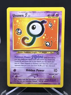 Pokemon TCG Unown Wotc Black Star Promo 38 Hidden Power English Card - Image 2