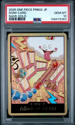 2025 ONE PIECE JAPANESE PRB02-PREMIUM BOOSTER NAMI-GOLD DON!! CARD PSA 10 - Image 1