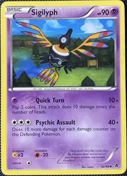 Sigilyph 42/98 Emerging Powers Regular - Pokemon Card - Image 1