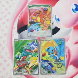 Charmander 038 + Squirtle 039 + Bulbasaur 037 - First Partner Pokemon Cards L379 - Image 1