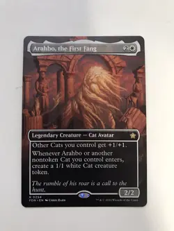 Arahbo the First Fang Alternate Art Borderless MTG Magic Card NM Near Mint FDN - Image 1