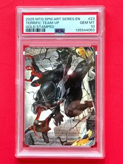 2025 MTG SPIDER-MAN Art Series TERRIFIC TEAM-UP #23 PSA 10 NOTE: NO GOLD Stamp‼ - Image 2