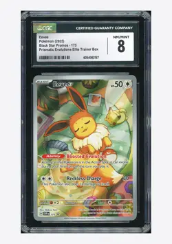 Pokemon CGC 8 Eevee Promo 2025 #173 SVP Prismatic Evolutions ETB English - Image 1