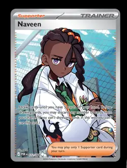 Pokemon TCG Naveen Full Art Trainer Card Perfect Order 112/088 - Image 1