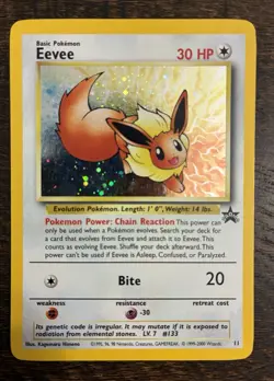 Pokemon - Eevee - #11 WOTC Black Star Promo - Holo Promo - Near Mint Vintage - Image 1