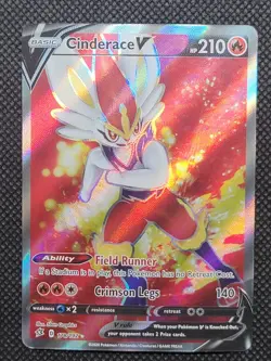 Pokemon Rebel Clash, Cinderace V #178 Full Art Ultra Rare (NM) - Image 1